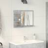 Concrete Grey Bathroom Mirror Cabinet - 60x10.5x45 cm