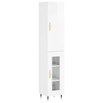 High Gloss White Highboard - Stylish Storage Solution