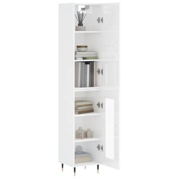 High Gloss White Highboard - Stylish Storage Solution