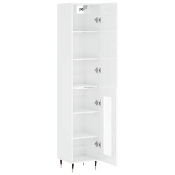 High Gloss White Highboard - Stylish Storage Solution