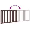 Foldable Dog Gate - 2 Panels Brown Oak | 160 cm Solid Wood