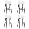 Bar Chairs 4 pcs White Colour white and black Quantity in Package 4 