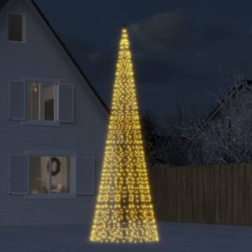 Christmas Tree Light on Flagpole - 1534 LEDs Warm White - 500 cm