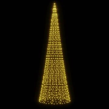 Christmas Tree Light on Flagpole - 1534 LEDs Warm White - 500 cm