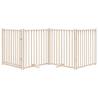 Dog Gate with Door - Foldable 4 Panels 320 cm Solid Wood