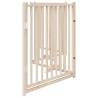 Dog Gate with Door - Foldable 4 Panels 320 cm Solid Wood