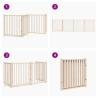 Dog Gate with Door - Foldable 4 Panels 320 cm Solid Wood