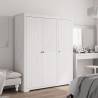 Wardrobe BODO White - Solid Pine Wood 151.5x52x176.5 cm