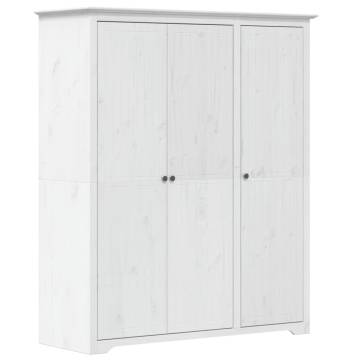 Wardrobe BODO White - Solid Pine Wood 151.5x52x176.5 cm