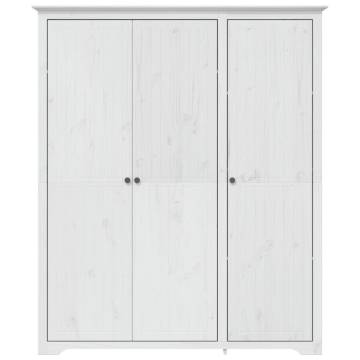 Wardrobe BODO White - Solid Pine Wood 151.5x52x176.5 cm