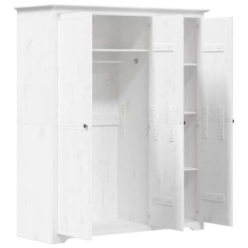 Wardrobe BODO White - Solid Pine Wood 151.5x52x176.5 cm