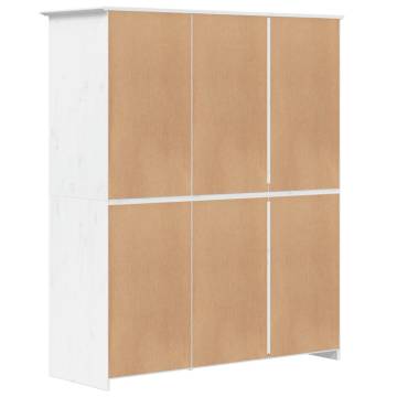 Wardrobe BODO White - Solid Pine Wood 151.5x52x176.5 cm