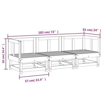 3 Piece Garden Lounge Set - Solid Wood Douglas for Outdoor Comfort