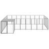 Durable Black Dog Kennel - 10.89 m² Steel Outdoor Play Area