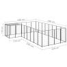 Durable Black Dog Kennel - 10.89 m² Steel Outdoor Play Area