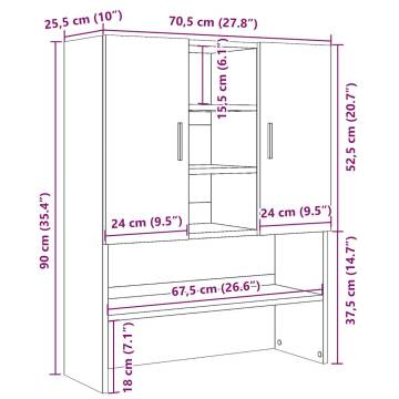 Washing Machine Cabinet Artisan Oak - Space Saving Storage