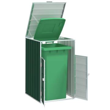 Wheelie Bin Storage for Single Bin - Green Steel 72x81x115 cm