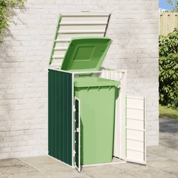 Wheelie Bin Storage for Single Bin - Green Steel 72x81x115 cm