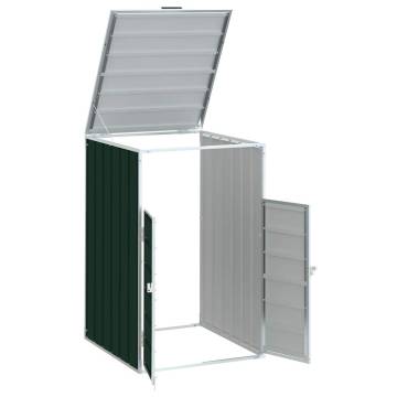 Wheelie Bin Storage for Single Bin - Green Steel 72x81x115 cm