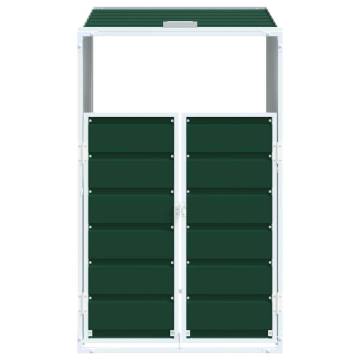 Wheelie Bin Storage for Single Bin - Green Steel 72x81x115 cm