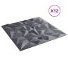 Grey Wall Panels 12 pcs 50x50 cm XPS - Design Feature