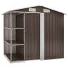 Garden Shed with Rack Brown - 205x130x183 cm Iron Storage