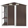 Garden Shed with Rack Brown - 205x130x183 cm Iron Storage