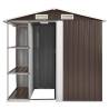 Garden Shed with Rack Brown - 205x130x183 cm Iron Storage