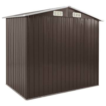 Garden Shed with Rack Brown - 205x130x183 cm Iron Storage