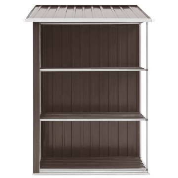 Garden Shed with Rack Brown - 205x130x183 cm Iron Storage