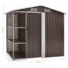 Garden Shed with Rack Brown - 205x130x183 cm Iron Storage