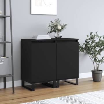 Trendy Black Sideboards - 2 pcs Engineered Wood | HipoMarket