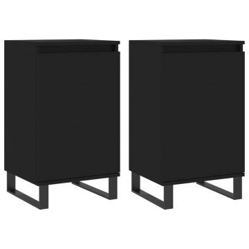 Trendy Black Sideboards - 2 pcs Engineered Wood | HipoMarket