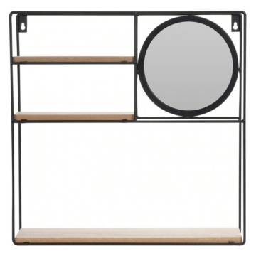 H&S Wall Rack with Mirror | Stylish 3-Tier Storage Solution