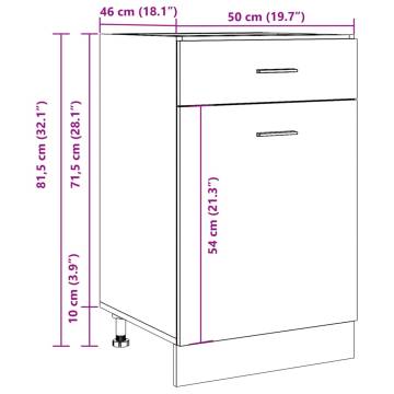 Old Wood Drawer Bottom Cabinet - 50x46x81.5 cm | HipoMarket