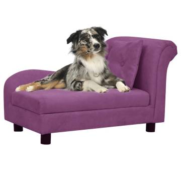 Comfortable Dog Sofa with Pillow - Burgundy 83x44x44 cm