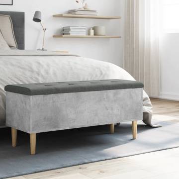 Storage Bench Concrete Grey 102x42 cm | Stylish & Functional