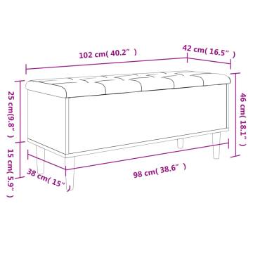 Storage Bench Concrete Grey 102x42 cm | Stylish & Functional