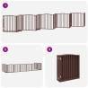 Dog Gate with Door - Foldable 10 Panels, Brown Poplar Wood