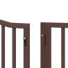 Dog Gate with Door - Foldable 10 Panels, Brown Poplar Wood