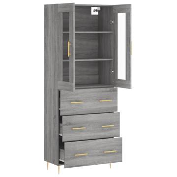 Stylish Highboard Grey Sonoma - Durable & Spacious | HipoMarket