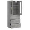 Stylish Highboard Grey Sonoma - Durable & Spacious | HipoMarket