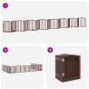 Foldable Dog Gate with Door - 15 Panels Brown Poplar Wood