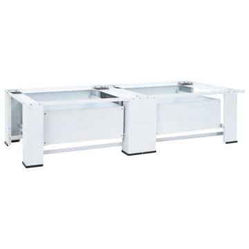 Double Washing Machine Pedestal with Drawers - White