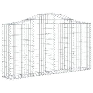 Arched Gabion Basket 200x30x100/120 cm - Galvanised Iron