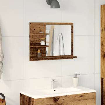 Bathroom Mirror Cabinet Old Wood 60x10.5x45 cm | Hipomarket