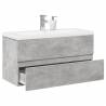  2 Piece Bathroom Furniture Set Concrete Grey Engineered Wood Colour concrete grey Size 90 x 38.5 x 45 cm Model without faucet Number of 1 