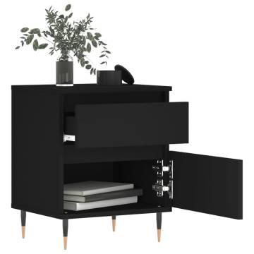 Stylish Black Bedside Cabinets - Set of 2 | HipoMarket UK