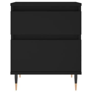 Stylish Black Bedside Cabinets - Set of 2 | HipoMarket UK