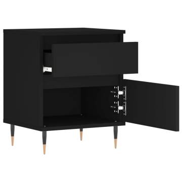 Stylish Black Bedside Cabinets - Set of 2 | HipoMarket UK